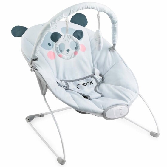 Momi Bouncer Glossy Panda Art.BULE00003  Стильный детский шезлонг с музыкой и вибрацией