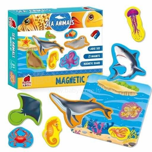 Roter Käfer  Magnetic Puzzle Sea Life Art.RK2090-05  Развивающий пазл с магнитами Морские Животные (Vladi Toys)