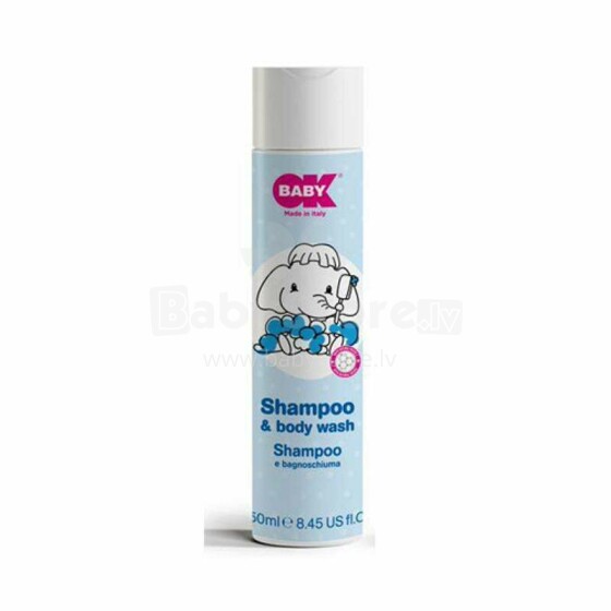 OK Baby Shampoo&Body Wash Art.39150000 Шампунь и гель для душа для младенцев, 250 мл.