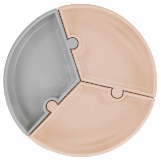 MINIKOIOI šķīvis ar piesūcekni PUZZLE, Bubble Beige/Powder Grey, 101050054