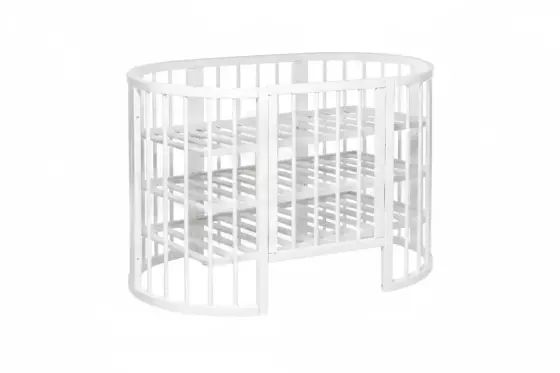 La Bebe™ Bed Kotto Olin 9 in 1 Art.141419 White Многофункциональная деревянная кроватка-трансформер 9 в 1