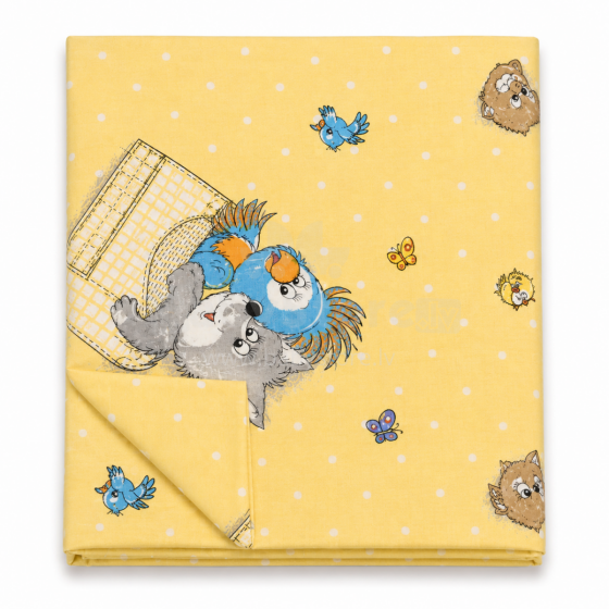 UR Kids Bedding Art.143928 Yellow Bird Bērnu virspalags no kokvilnas 75x100cm