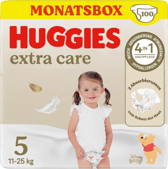 Huggies Baby Nappies Extra Care Art.041549583 Подгузники 5 размер, 2x50 шт.