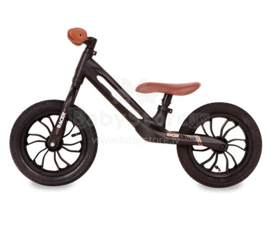 Aga Design Qplay Racer Art.20516 Brown Children's runner bike with a metal frame and inflatable wheels