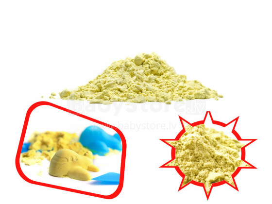 Ikonka Art.KX9568_4 Kinetinis smėlis 1 kg maišelyje geltonos spalvos