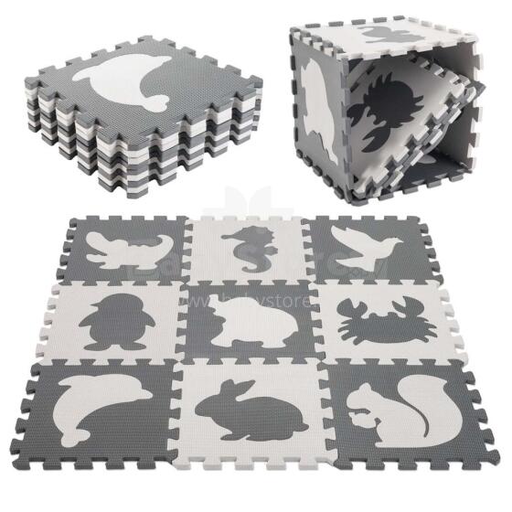 Bebe Basic Puzzle  Art.KX5207 Bērnu daudzfunkcionālais grīdas paklājs puzle no 9 elementiem