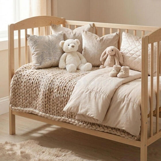 La bebe™ EcoBed Art.363619 Детская кроватка из ЭКО материалов, чистое дерево 120x60cm со снимяющийся боковиной, с дополнительной боковиной для деток постарше