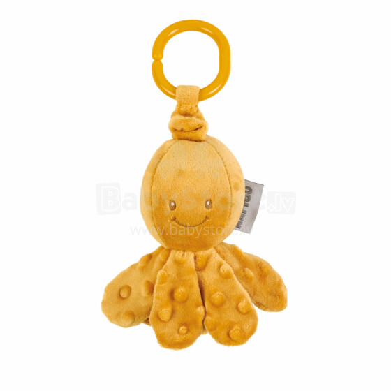 NATTOU Pehme vibreeriv mänguasi kollakaspruun Kaheksajalg, 15 cm