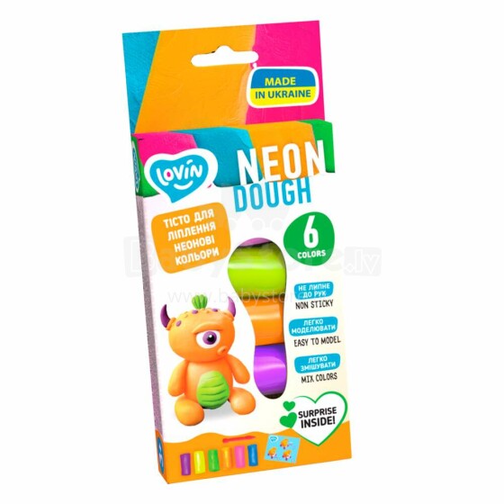 EcoToys City Loova mänguasi Voolimismass Play Dough -  Neon Asorti 6 värvi 