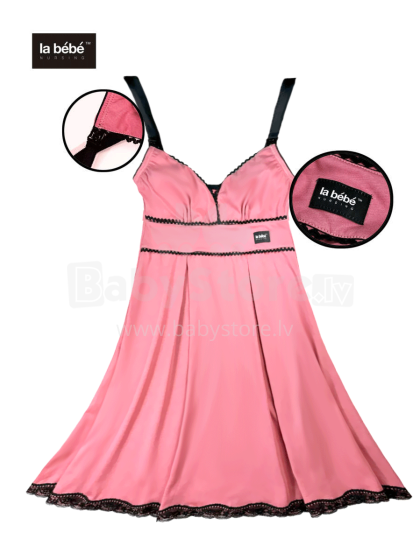 La Bebe™ Nursing Cotton Mia Art.136505 Pink Nursing Night dress