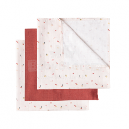 Luma Muslin Towel Art.L05127 Sunset Shapes High quality bamboo muslin diaper, 3 pcs (70x70cm)