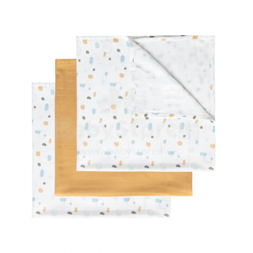 Luma Muslin Towel Art.L05125 Child's Play Augstākās kvalitātes muslina autiņš no bambusa , 3 gb. (70x70 cm)
