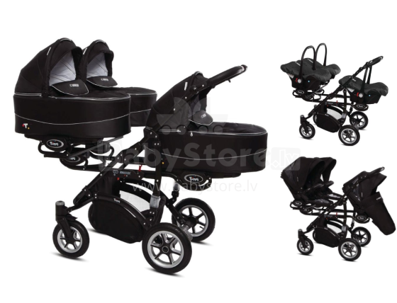 Babyactive Trippy 07 Black Universal stroller for triplets 3in1