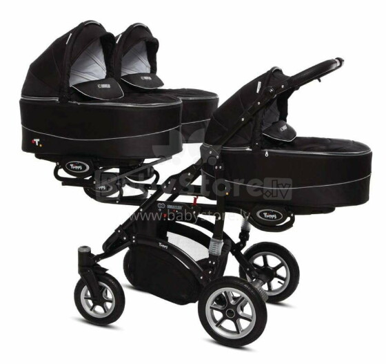 Babyactive Trippy 07 Black Universal stroller for triplets 2in1