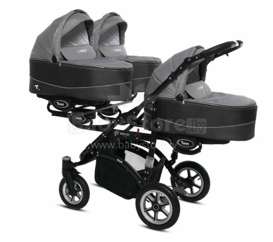 Babyactive Trippy 09 Silver Universal stroller for triplets 2in1