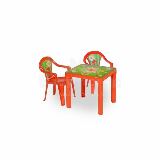 3toysm Art.ZMT set of 2 chairs and 1 table red комплект из 2 стульев и 1 стола