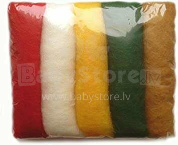 Wool Felt Art.VKMIX17-50 Шерсть разноцветная для Сухого и Мокрого валяния,5 шт.(50г)