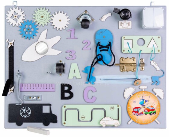 3toysm Montessori  Busy Board Art.MT10 Развивающая доска 50x37,5 см