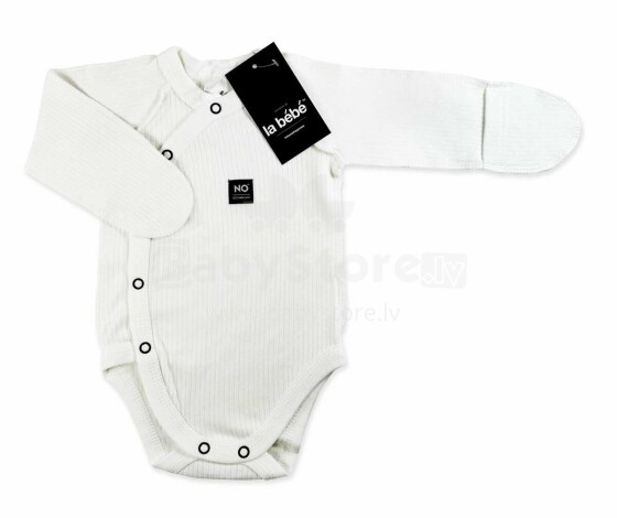 La Bebe™ NO Baby Body Art. 9-10-30 White Бодик из 100% мягкого хлопка с длинным рукавом