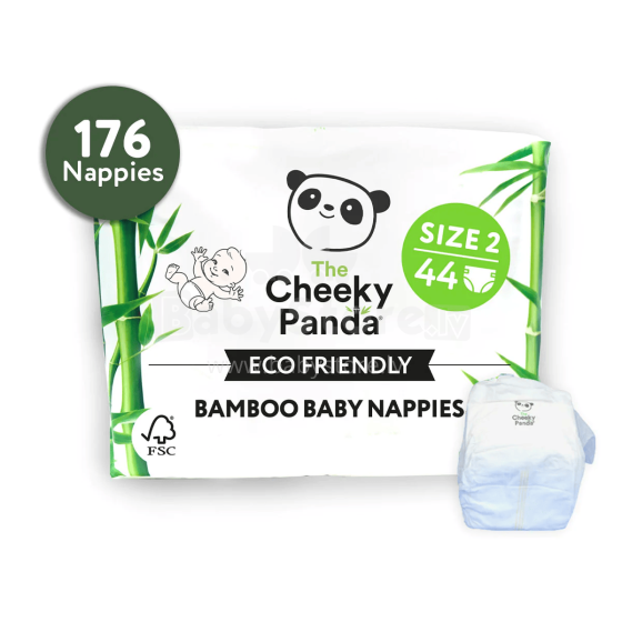 The Cheeky Panda Bamboo Eco Friendly Art.152656 Ekologiškos sauskelnės 2 dydis, 4-8 kg, 44 vnt.