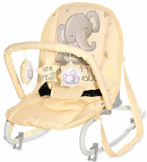 Lorelli Top Relax Eliza Art.10110142376 Yellow Elephant  Rožinė supamoji kėdė