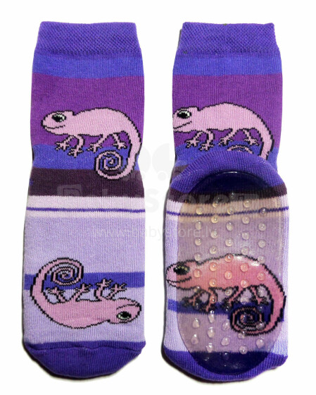 Weri Spezials Детские нескользящие носки Chameleon Violet ART.WERI-2654 Высококачественных детских носков из хлопка с нескользящим покрытием
