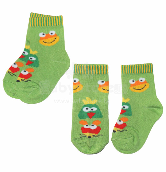Weri Spezials Детские носки Frog and Friends Green ART.WERI-1028 Комплект из двух пар высококачественных детских носков из мерсеризованного хлопка