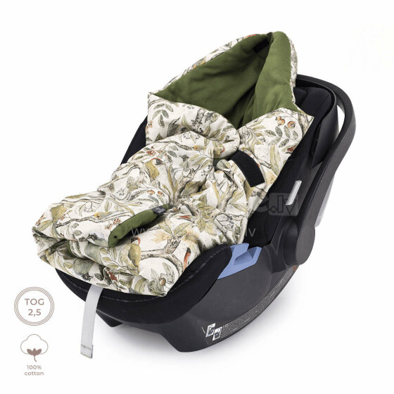 Makaszka Car Seat Blanket Art.155905 Augstākās kvalitātes viegla divpusēja sedziņa-konverts ar kapuci (100x110 cm)