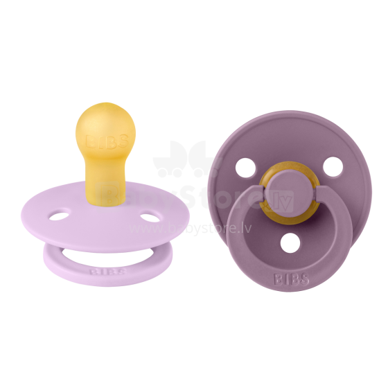 Bibs Colour Anatomical Art.157169 Violet Sky/Mauve  - Apaļš māneklītis no 100% naturāla (dabas) kaučuka no 0-6 mēn. (2 gb.)