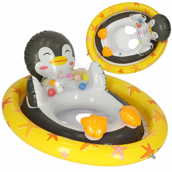 Ikonka Art.KX4958_2 INTEX 59570 children's swimming pontoon penguin wheel