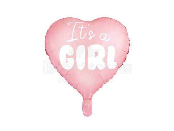 Ikonka Art.KX4570_1 "See on tüdruk" foolium õhupallid beebipidu südamega roosa 48cm