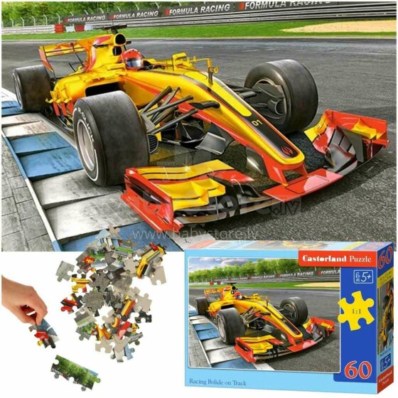 Ikonka Art.KX4372 CASTORLAND Puzzle 60 tk Racing Bolide rajal - Võidusõiduauto 5+