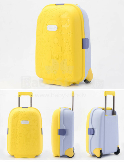 Ikonka Art.KX3964_2 Laste reisikohver ratastel käsipagas kollane