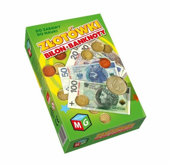 Ikonka Art.KX3650 Learning and playing money Coins and banknotes 5+ MULTIGRA