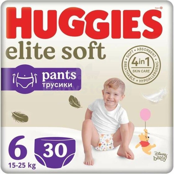 Huggies Elite Soft 6 Art.BL041582436 Autiņbiksītes 15-25kg, 30 gb