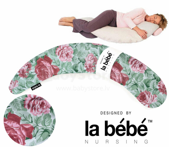 La Bebe™ Moon Maternity Pillow Art.159831 Spring Rose Spilvens-pakavs grūtniecēm ar polistirola pildījumu [2 pārvalki] 195 cm