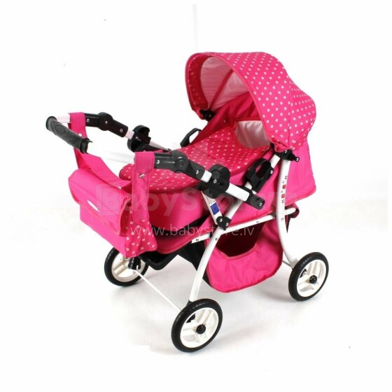 Adbor Sisi Doll Stroller Art.SI-05 lėlės vežimėlis su krepšiu ir lopšiu