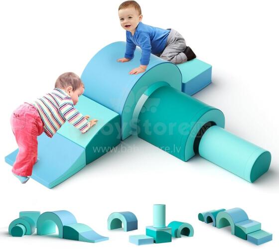 Minenice Foam Building Blocks Art.159980 Turquoise