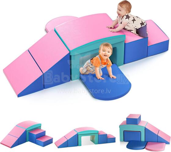 Lischwert Children's Foam Building Blocks Art.159984 Pink/Blue Spēles daudzfunkcionāls /modulārais centrs