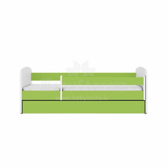 Bed babydreams green without pattern with drawer without mattress 140/70