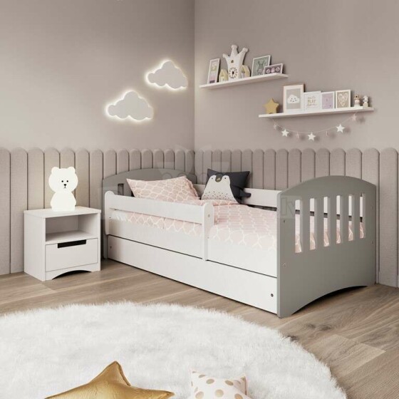 Bed classic 1 mix grey without drawer without mattress 140/80