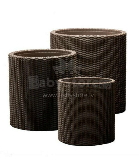 Puķu podu komplekts Cylinder Planters S+M+L brūns