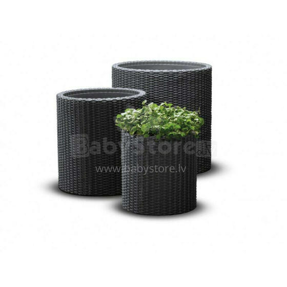 Puķu podu komplekts Cylinder Planters S+M+L pelēks