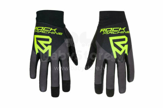 Вело перчатки Rock Machine Race, черный/зелёный, размер XL