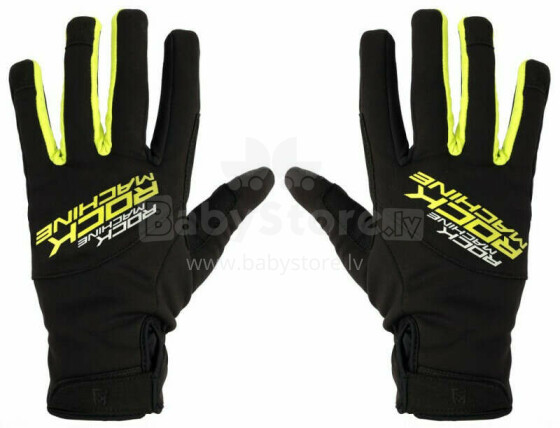 Вело перчатки Rock Machine Winter Race LF, черный/зелёный, размер XXL