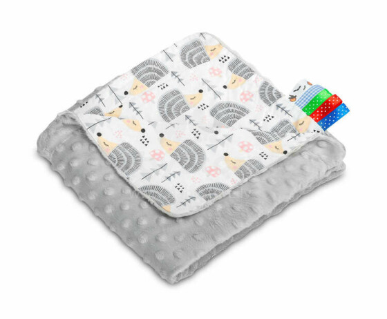 Light Minky Blanket - Hedgehogs grey 75x100