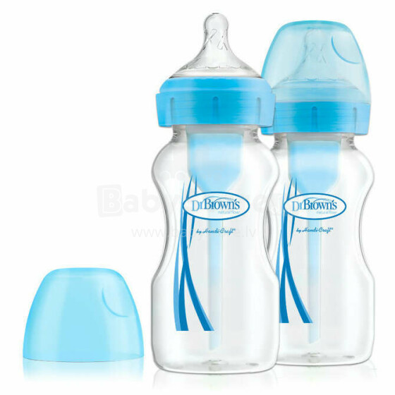 WB92602 oz/270 ml PP Wide-Neck Options+ Bottle, BLUE, 2-Pack