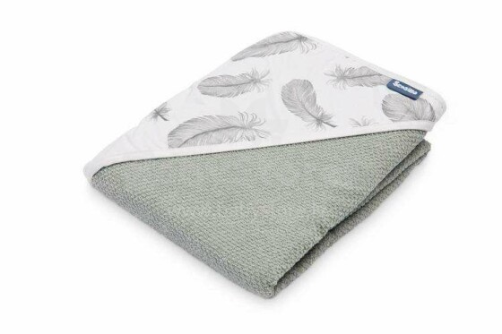 Crepe hooded bath towel – grey