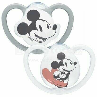 175281 SILICONE SOOTHING SOAT SPACE MICKEY MOUSE 0-6 2PCS/PUD