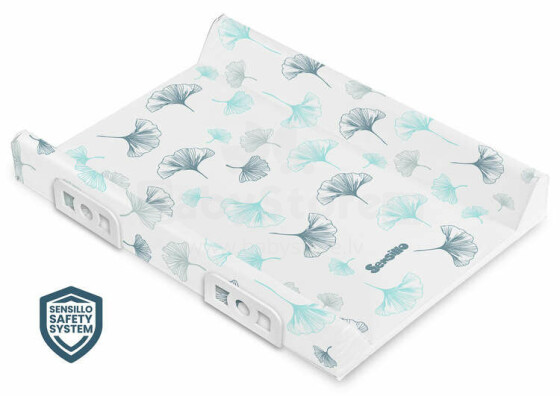 Stiffened Changing Pad WITH SAFETY SYSTEM - BOTANICAL PLATINUM 70 cm